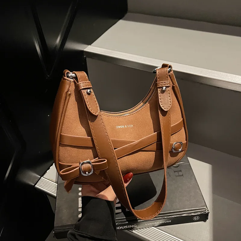 

Новинка 2024 года, женская сумка в форме полумесяца, повседневная минималистичная сумка на плечо под мышками, шикарная сумка через плечо с верхней ручкой, простая стильная сумка