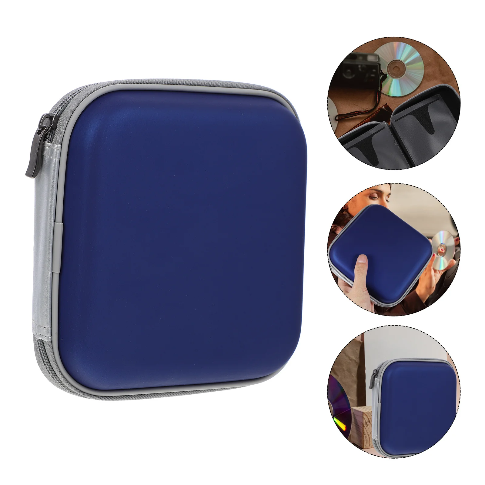 

20-Slot Cd Case Portable Dvd Organizer Eva Storage Holder Zippered Compact Space-Saving Media Case Dvd Organizer