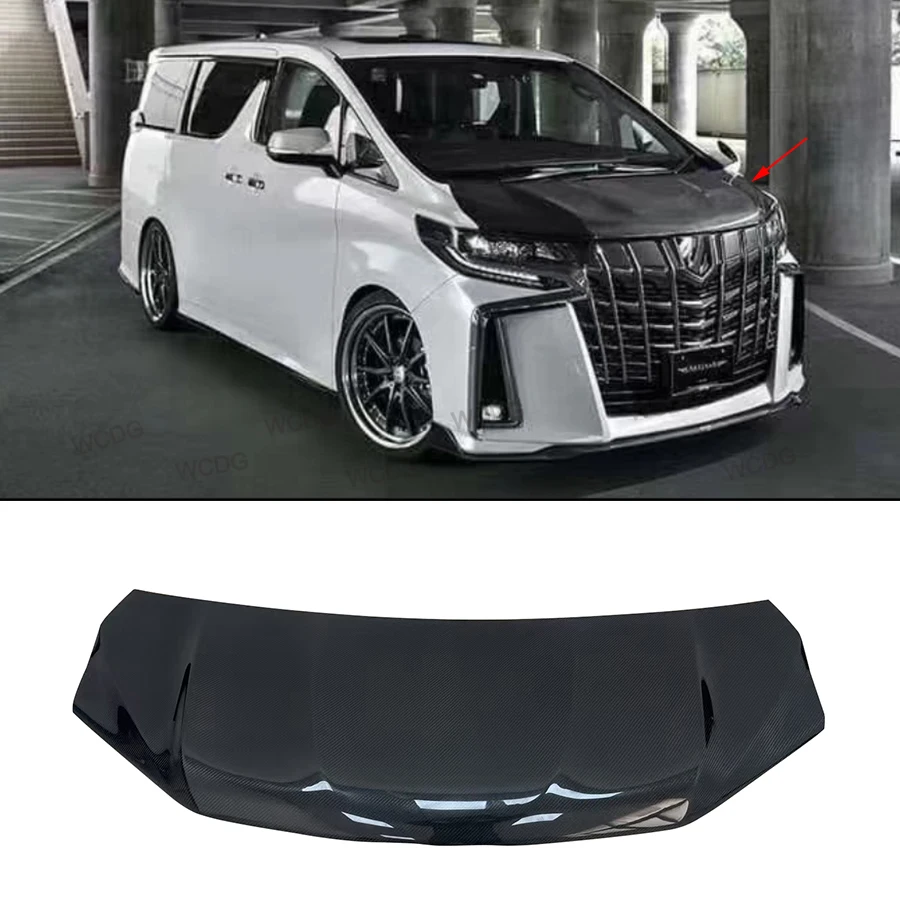 

For Toyota Alphard 30 Series a Style Carbon Fiber Hood Cover Front Bumper Engine Hood Bonnet Cover Car Accessories