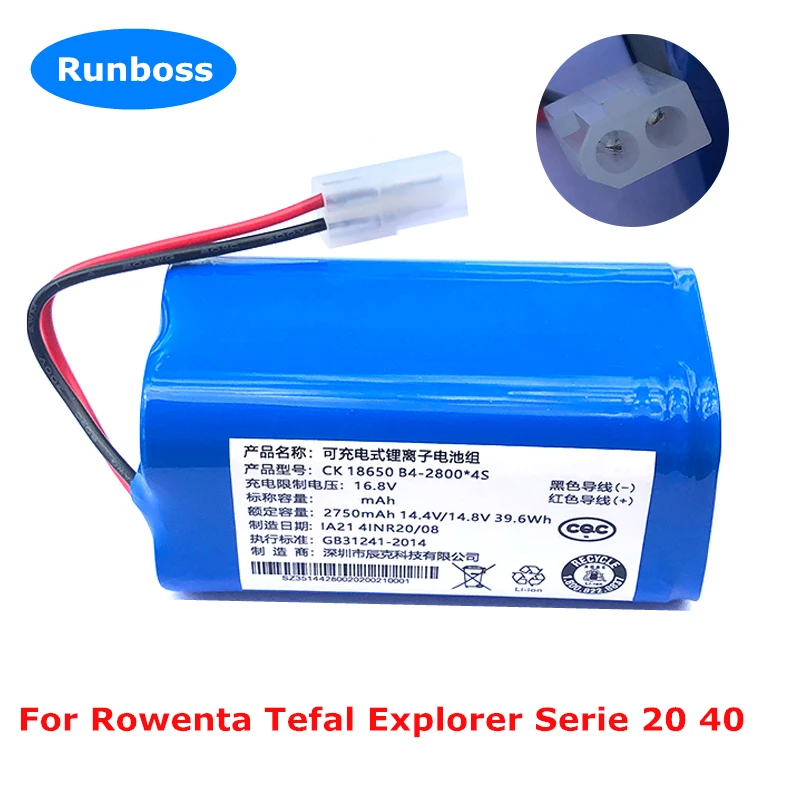 New 3400mAh 2800mAh RS-RT900866 CMICR18650F5-4S1P Li-ion Battery For Rowenta Tefal Explorer Serie 20 40 Robot Vacuum Cleaner