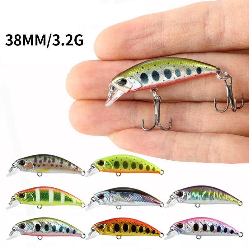 Minnow Fishing Lures 38mm 3.2g Japan Sinking Fishing Lure Trout Mini Wobblers River Crankbait Artificial Fish Bait Pesca Tackle