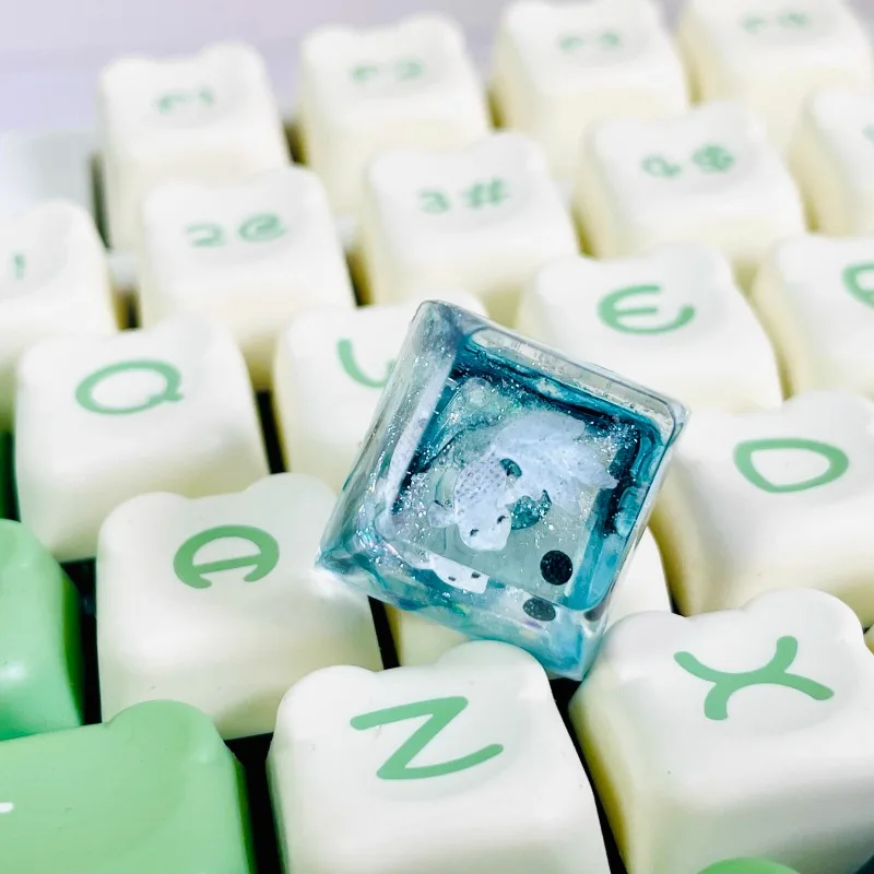 Goldfish Resin Keycaps SA Profile Custom Keyboard Personalized Artisan Key Caps Mechanical Keyboard Accessories Gift Cartoon
