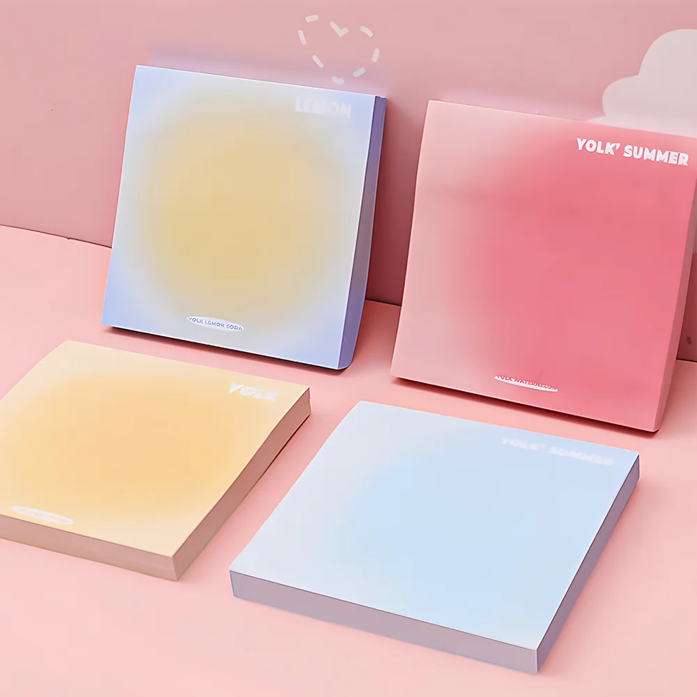 

Gradient Colored Sticky Notes Memo Pad Post Notepad Cool Aesthetic Stationery Daily Planner Check list Index Tabs Shopping To Do