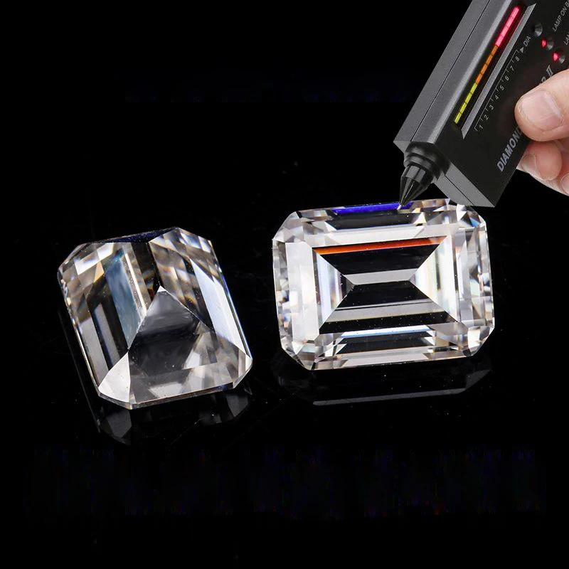 에메랄드 컷 모이사나이트 스톤, 0.2ct ~ 10ct D 컬러, VVS1 실험실 느슨한 보석, 보석 테스터 통과, 파인 쥬얼리