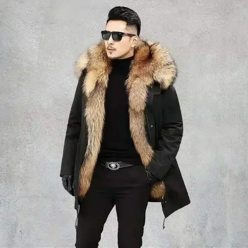 2025 neue Casual Winter männer Unten Jacke Fuchs Pelz männer Mantel Mantel Männer Kleidung Mantel Winter Jacken Herren jacke Männer Jacke