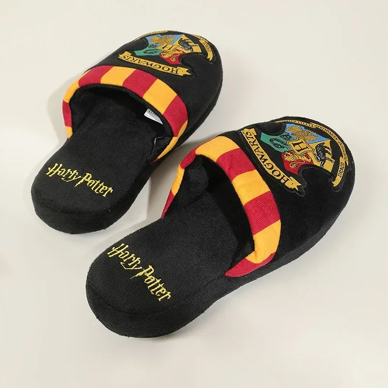 Harry Potter Warm Slippers Men Women Hogwarts Home Cotton Shoes Cartoon Velvet Indoor Soft Non-slip Winter Slippers