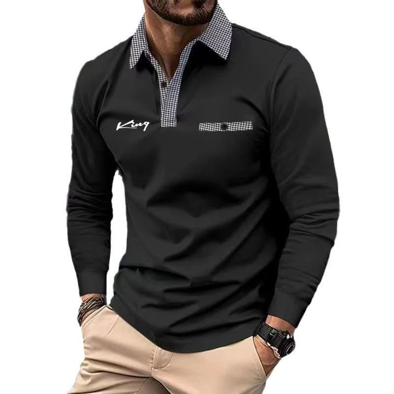 Polo de golf à manches longues pour hommes, affaires, loisirs, mode, printemps, automne