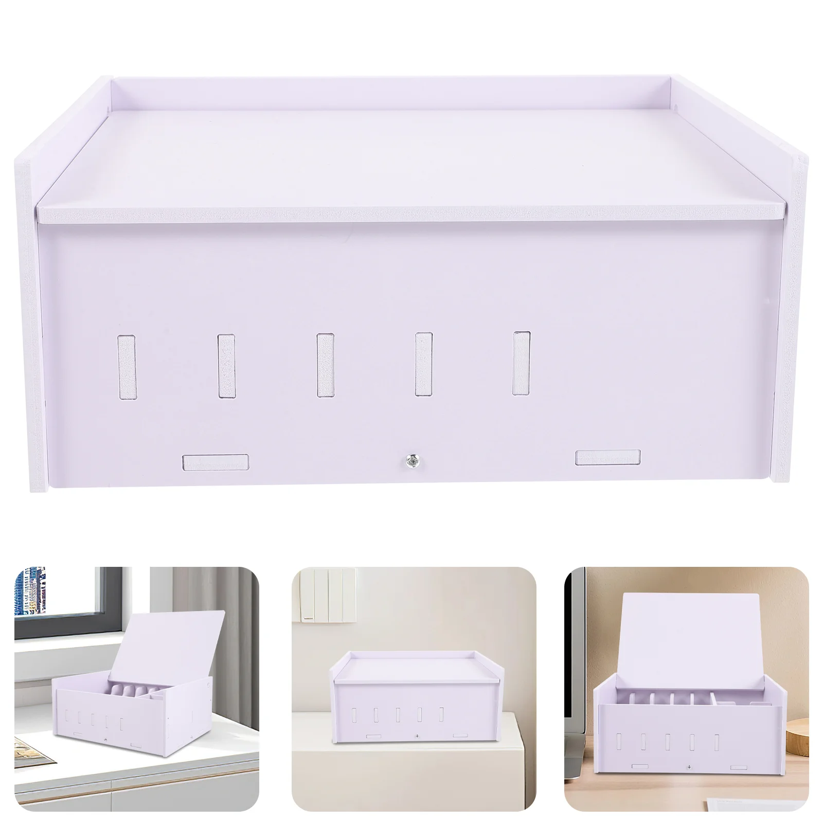 

Grid Flip Storage Box Cash Register Pvc Daily Use Container Wear-resistant Case