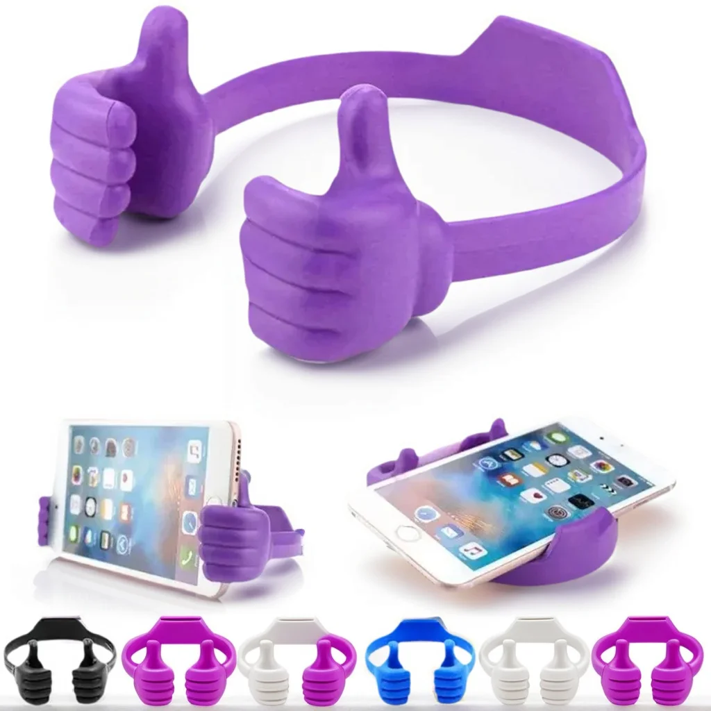 

Держатель для мобильного телефона с большим пальцем — регулируемая пластиковая подставка для телефона, разноцветная для iPhone Samsung