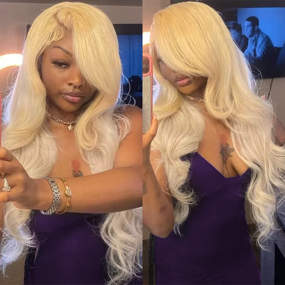 

250 Density Blonde 613 Hd Lace Frontal Wig 13X6 Body Wave Human Hair Wigs 40 Inch Lace Front Wigs Brazilian Hair For Black Women