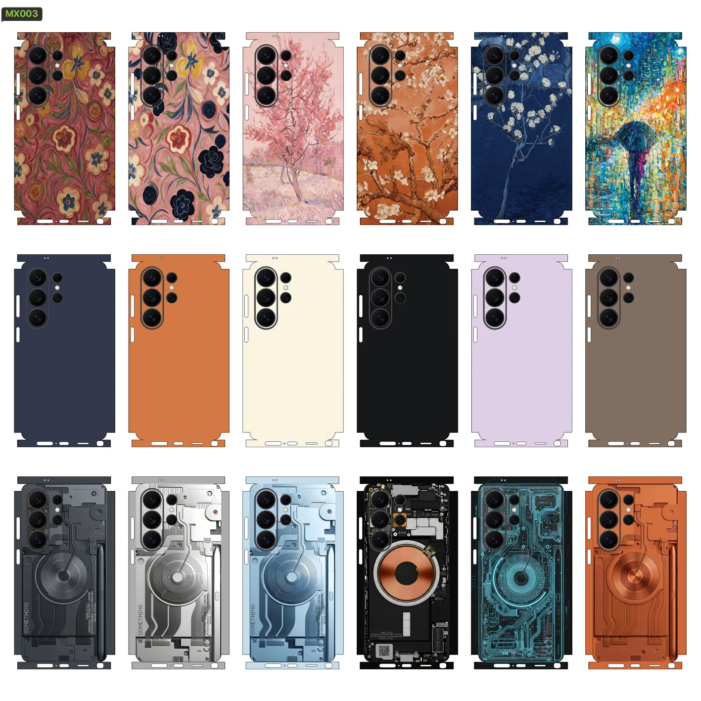 

MIX003 Decal Skin for Samsung Galaxy S26 S24 S23 S25 Ultra Plus S25 Back Screen Protector Cover Wrap Stones Sticker