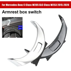 Mercedes Benz C Class W205 GLC X253 2015-2021 ABS Center Console Armrest Switch Button Trim Cover Replacement Carbon Fiber Black