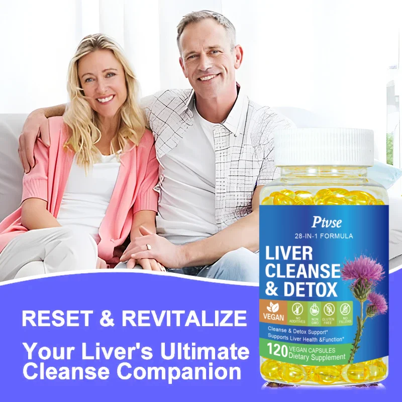 Ptvse Liver Cleanse & Liver Detox Supplement - with Artichoke, Milk Thistle & Dandelion for Men & Women for Liver Support