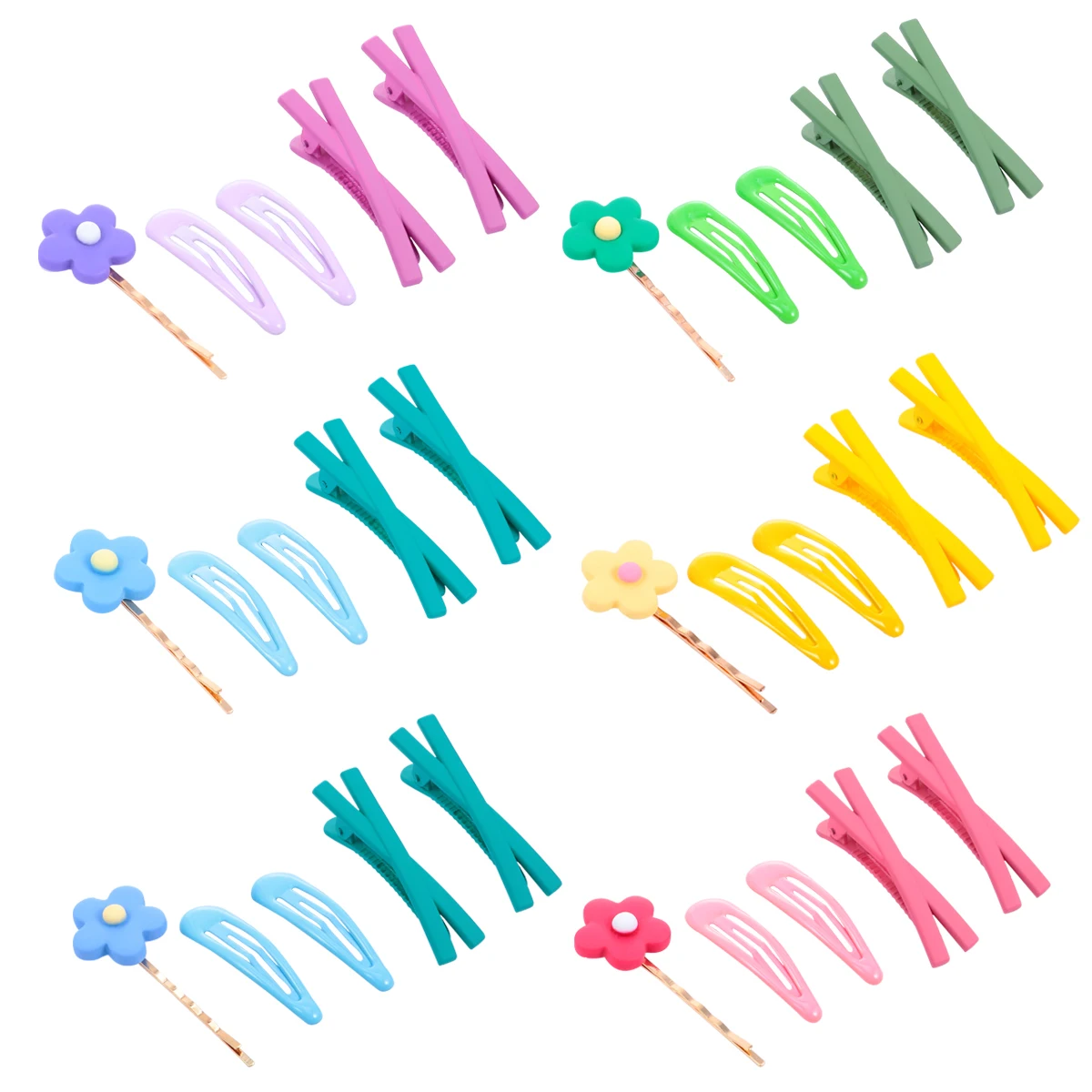

30pcs Hairpin Accessories Cream Clip Set Matte Cross Barrette Flower Pins for Girls Stylish Resin Hair Clips