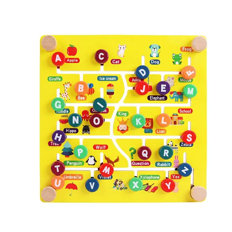 Montessori Number Maze Toys Wooden Maze Board Game Toy Montessori Fine Motor Skills Activity Matching Board Learning Educational