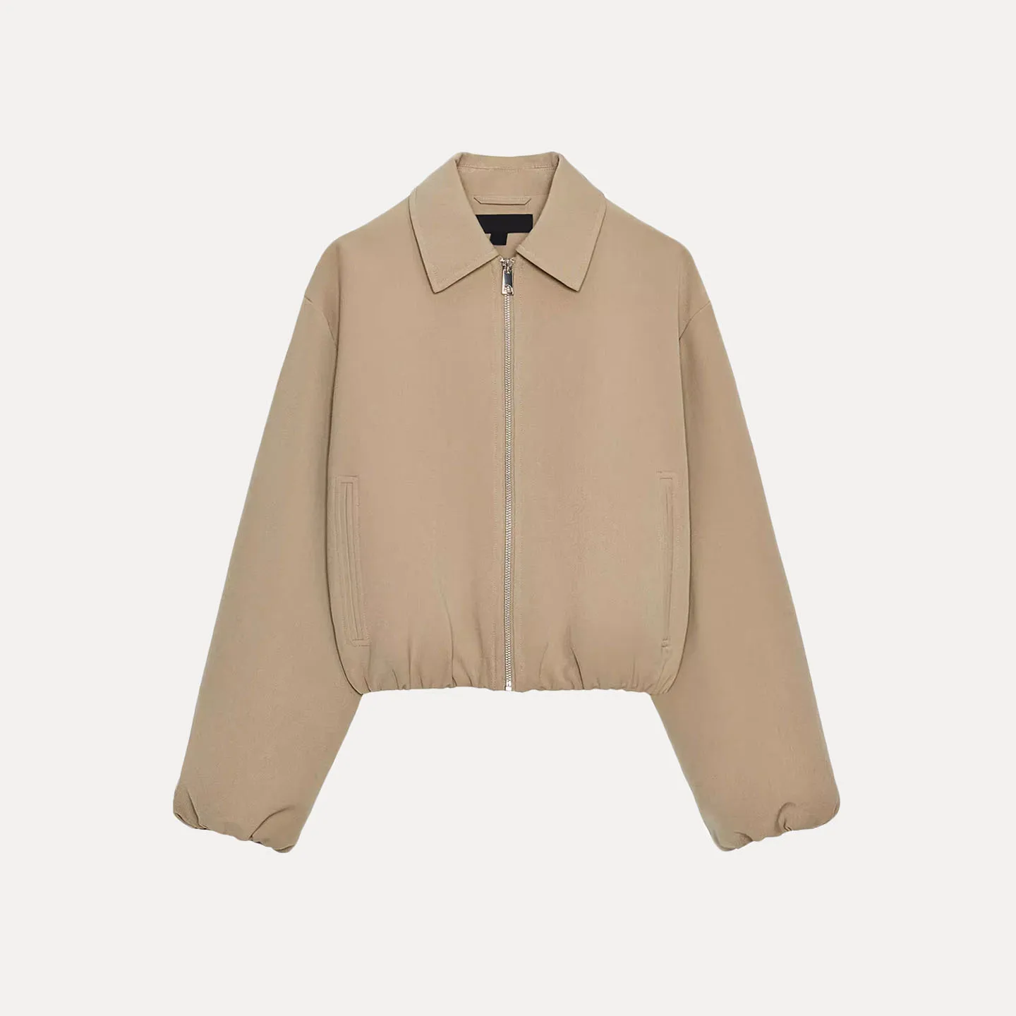 معطف Jaet نسائي منتفخ بسحاب من Faionable Sle Personali يوميًا لخريف 2025 وصل حديثًا معطف فضفاض مناسب #4