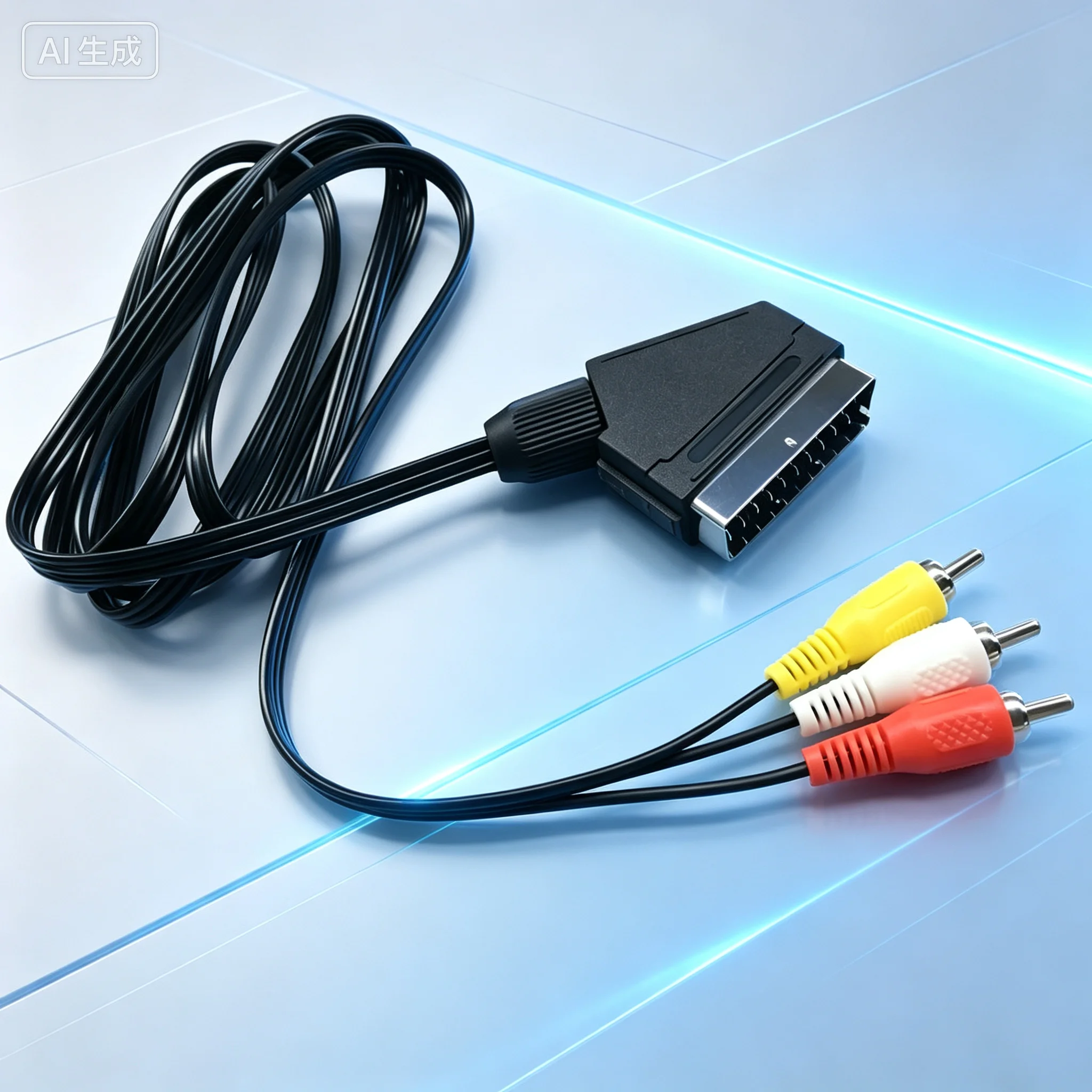 For NES Red‑White Game DVD Learning Machine, 3‑RCA AV Audio‑Video To EU SCART Monitor TV Scart Cable