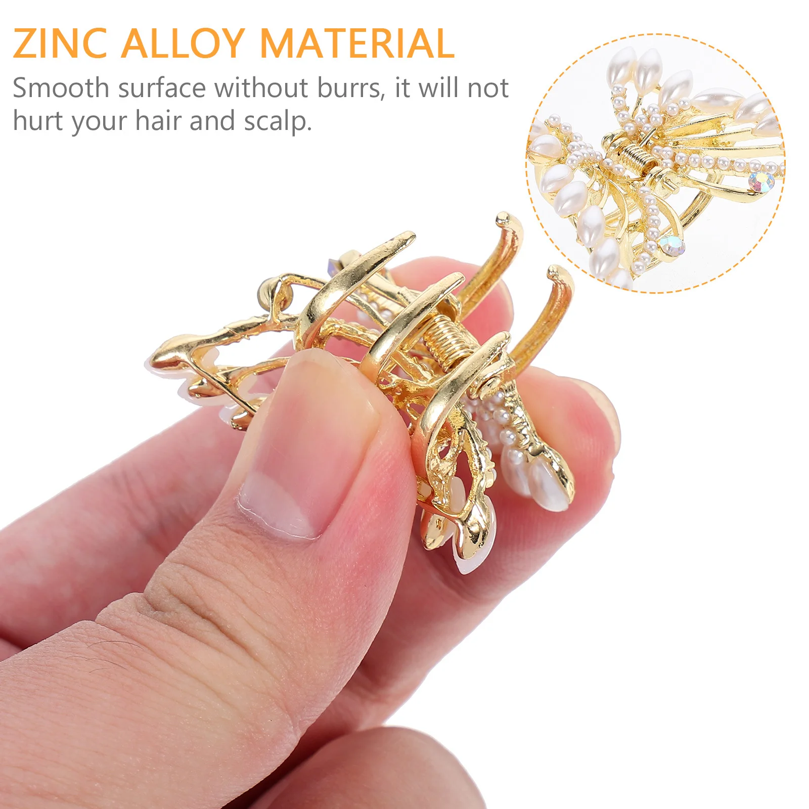 

2Pcs Women Hair Claw Clip Pearl Butterflies Durable Lightweight Hair Accessories Jaw Clip for Daily Work Formal Hairstyles