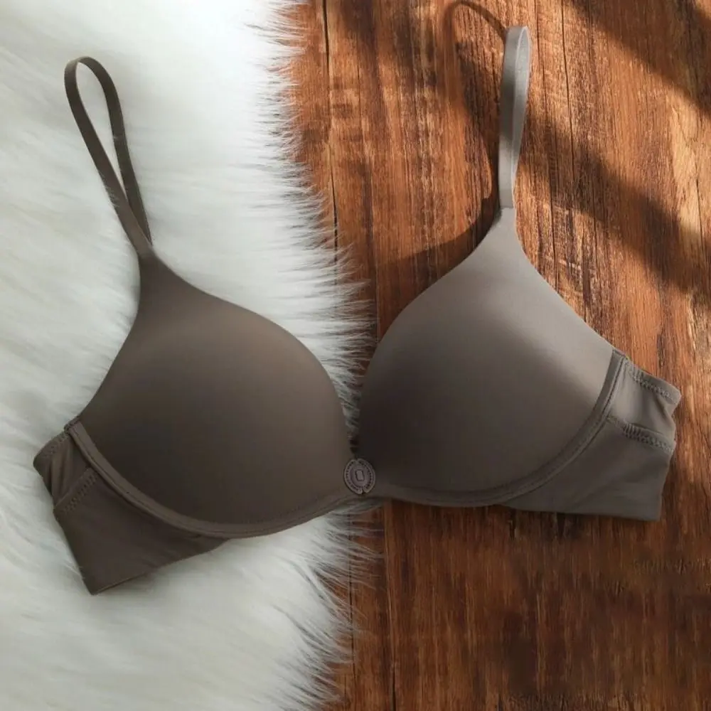 Soft Front Button Push Up Bra Shockproof Wireless Seamless Underwear Intimates Anti-sagging Brassiere for Women Party