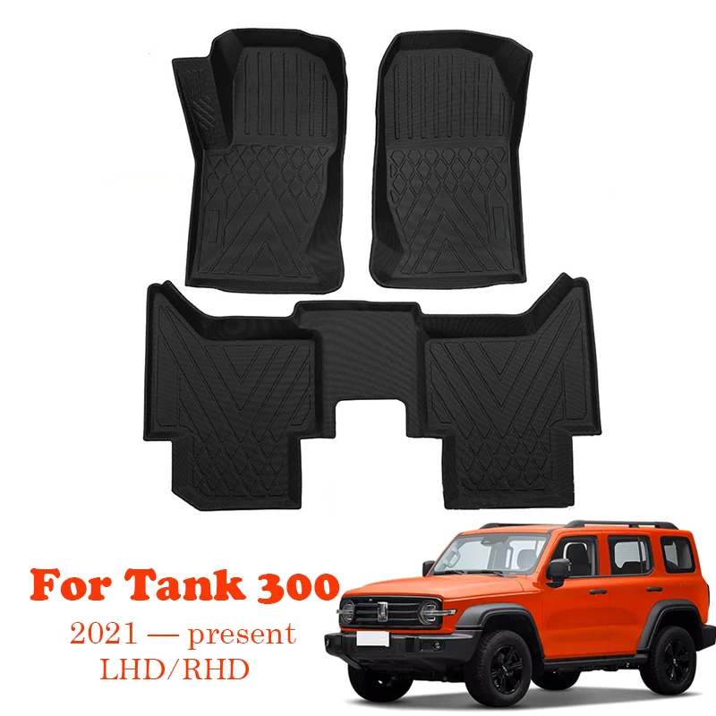 Car Floor Mats For Tank 300 2021-2025 Cargo Liners Trunk Mats Waterproof Non-slip Foot Pad LHD RHD Boot Liner Tray