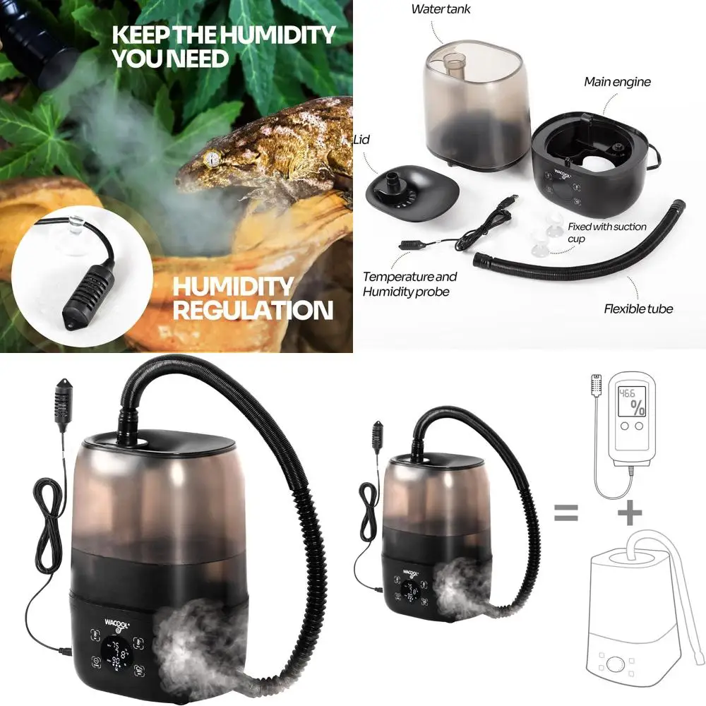 

Large 4L Reptile Humidifier with Automatic Fogger for Bearded Dragons, Lizards, Snakes, and Tortoises