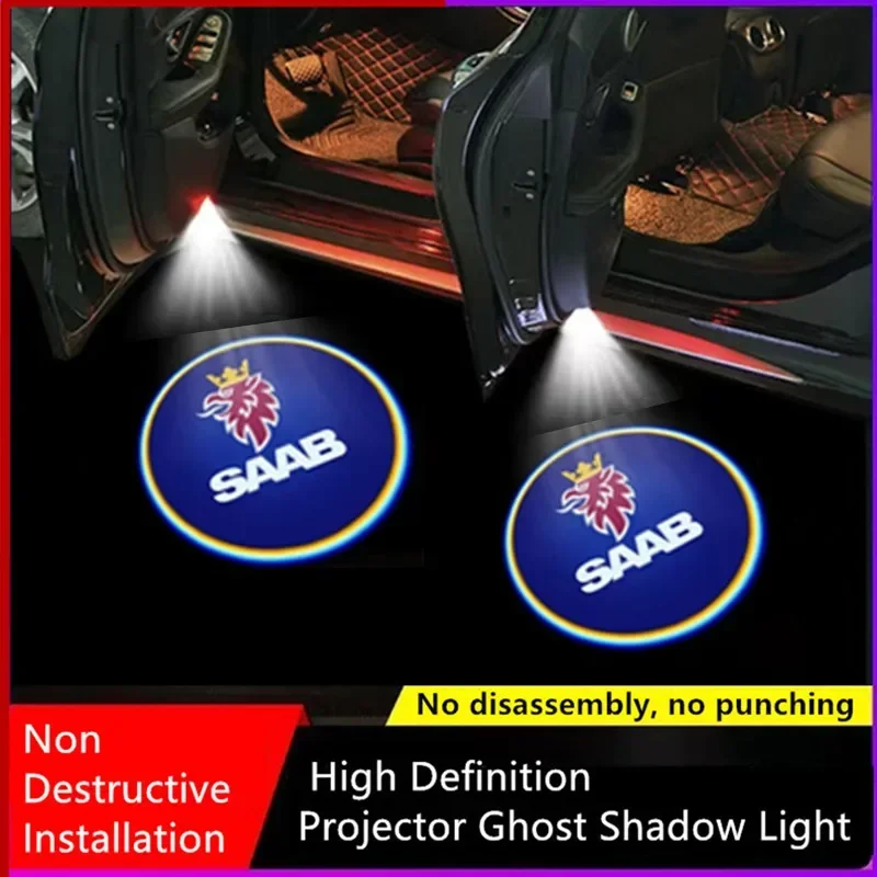 For Saab 9-3 93 2003-2012 Saab 9-5 95 1998-2011 LED Car Door Logo Light Ghost Shadow Welcome Courtesy Lamps Car Auto Accessories