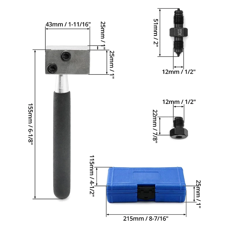 Professional Brake Pipe Flaring Tool Hand Held Use On Car 3/16\