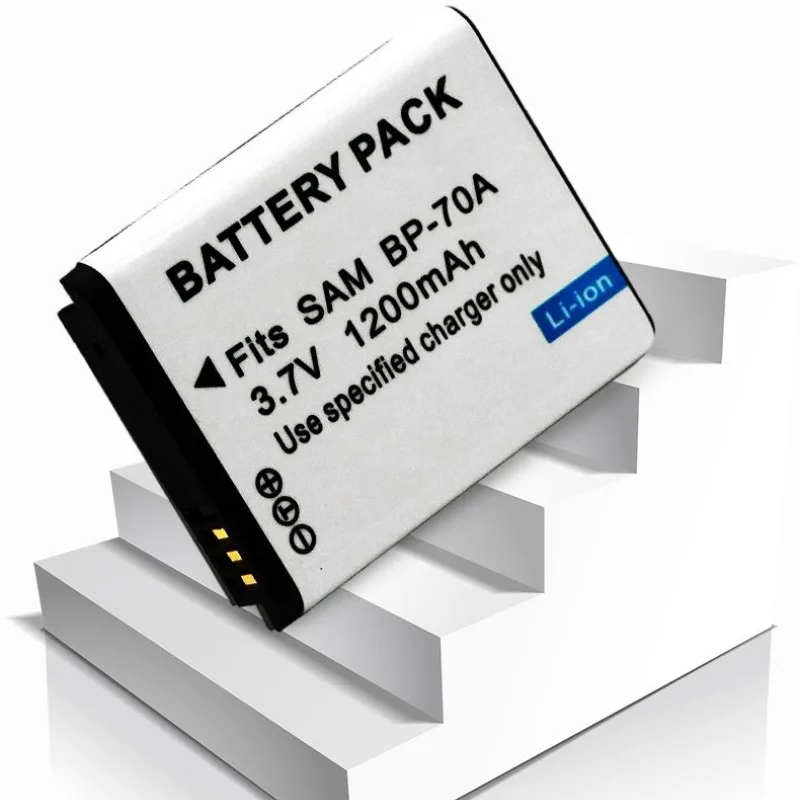 BP-70A بطارية 1200mAh لسامسونج ES65 ES70 ES75 ES80 PL80 PL90 PL110 WB30F استبدال لبطارية الكاميرا الرقمية BP70A #2