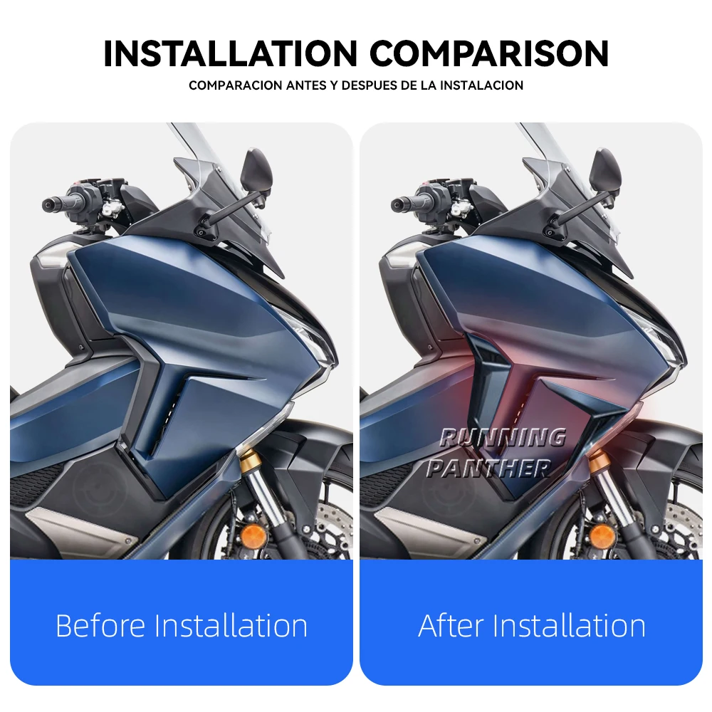 Motorcycle Air Deflector Kit Black Fit For Honda NSS750  nss 750 2021 2022 Spoiler Add-on Spoiler Side