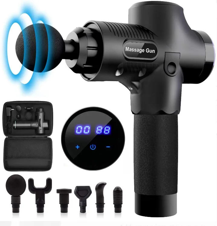 30 Speed Handheld Deep Tissue Percussion Muscle Massage Gun, Quick Rechargeable Body Vibration Led Touch Screen Massage Gun.