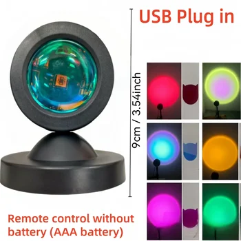Sunset Light Projection Light With Remote Control 16-Color Night Light RGB Color Changing…