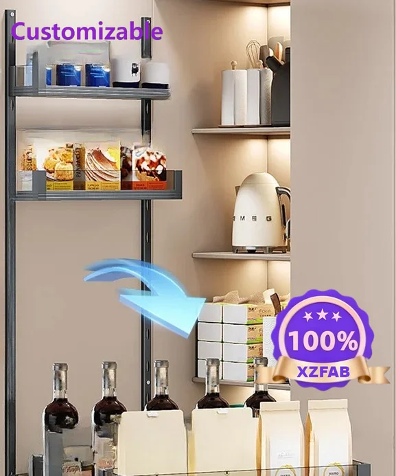 Factory Direct 2026 Hanos kitchen door panel hanging basket big monster snacks high cabinet pull basket multi-layer shelf