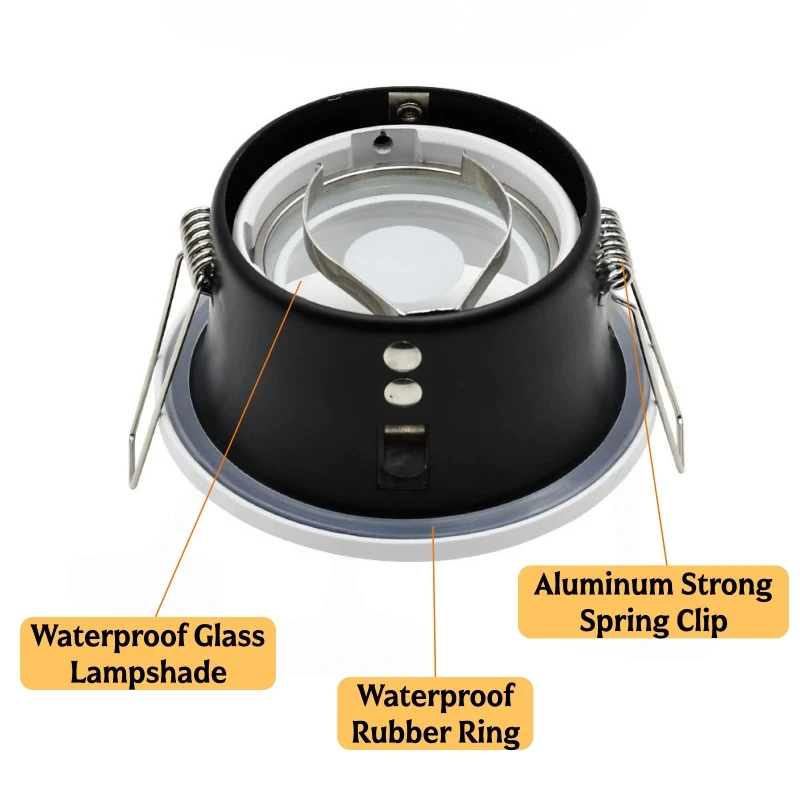 Recessed Bathroom LED Downlight Bracket GU10/MR16 Mount Frame Ceiling Lamp Holder Base Waterproof IP65 Spotlight Socket Fittings