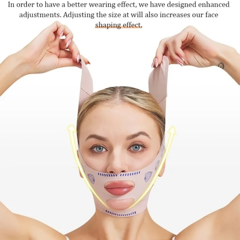 Elastischer V-förmiger Maskenriemen, doppelte Press-Gesichtsformungsmaske, doppelter Kinn-Reduzierer, Gesichts-Schlankheitsverband, Jawline Face Lift-Geräte