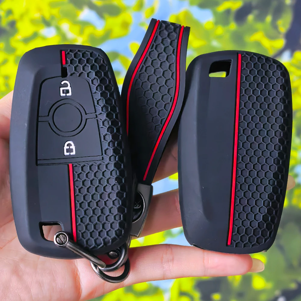 Honeycomb Pattern Smart Key Shell With Keychain for Ford Explorer Mustang Fusion Escape F150 F250 F350 F450 F550 2/3/4 Buttons