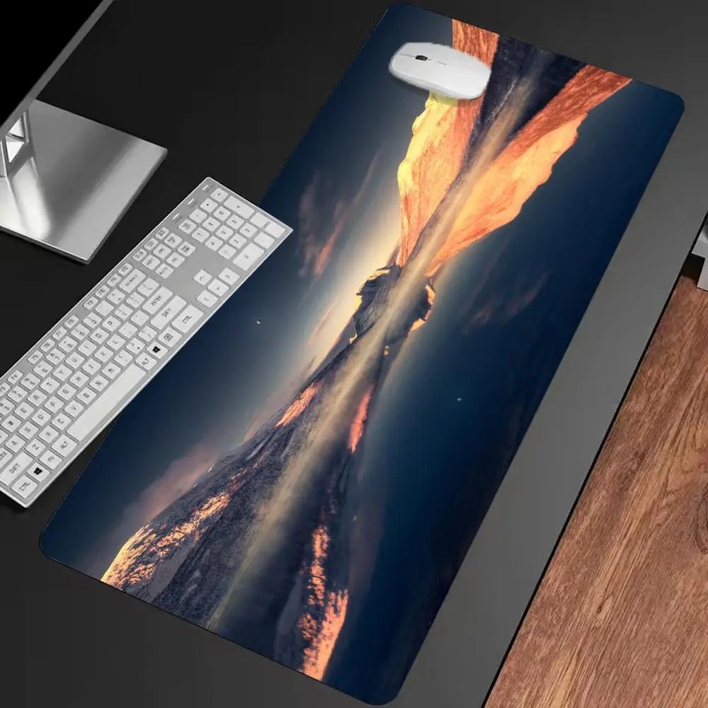 

Коврик для мыши Golden Mountain Reflection, нескользящий игровой коврик для мыши разных размеров, геймерский киберспортивный игровой механический коврик XXL, настольный коврик