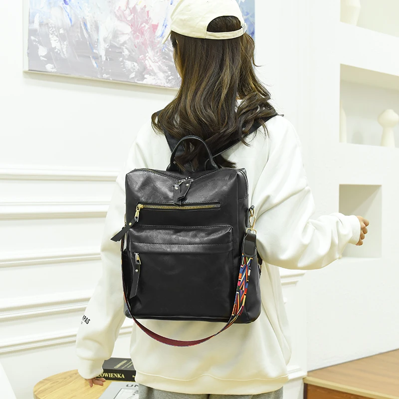 New Women Backpacks High Quality Leather Backpack Fashion School Bags Ladies Bagpack Designer Large Capacity Travel Backpacks