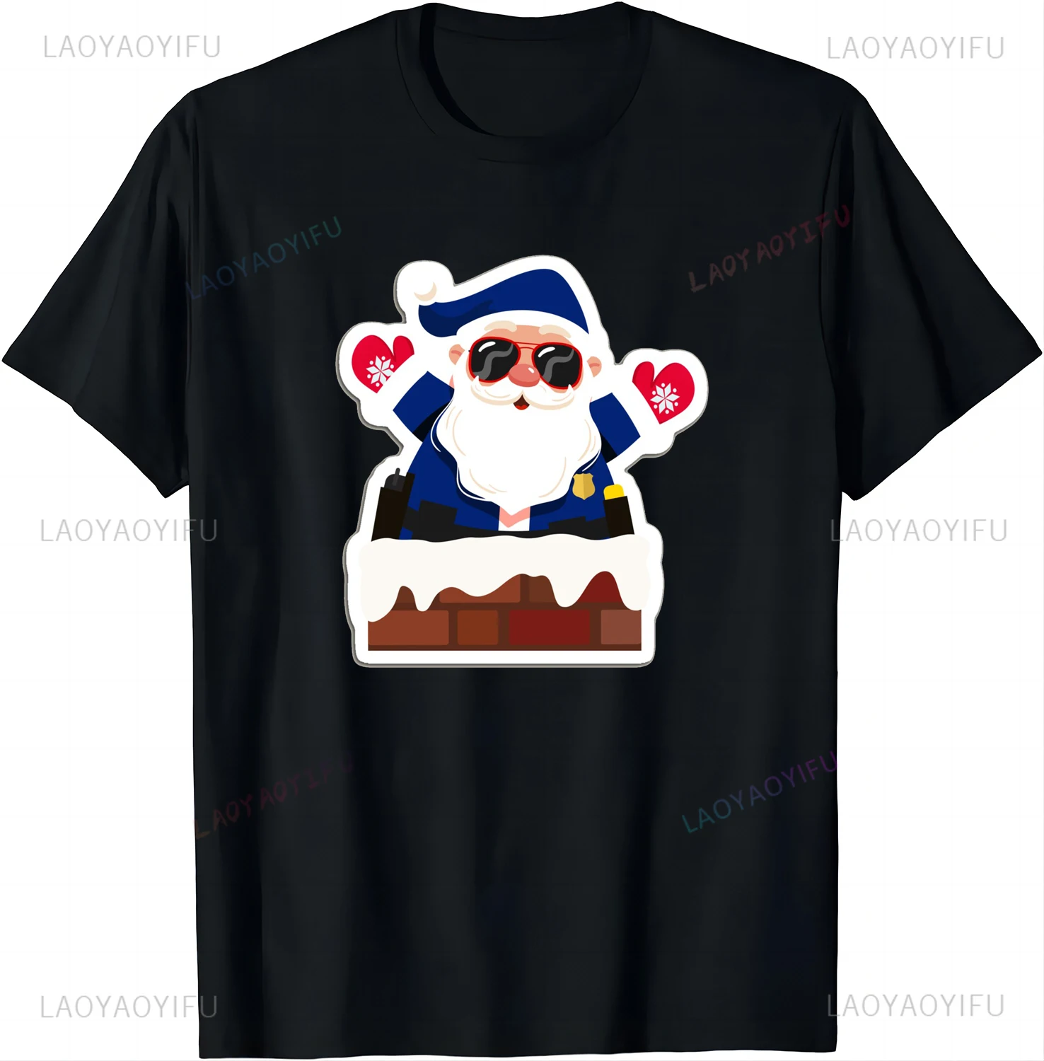 Santa Claus  Feliz Navidad  Merry Christmas Funny Shirt Streetwear Clothing Custom Printed Graphic T Shirts Ropa Hombre