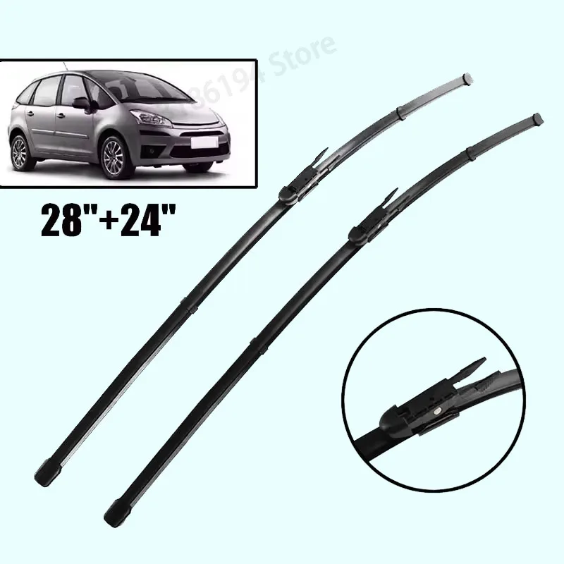 

Wiper LHD Front Wiper Blades For Citroen C4 2004 - 2010 Windshield Windscreen Clean Window Car Rain Brushes 28"+24"