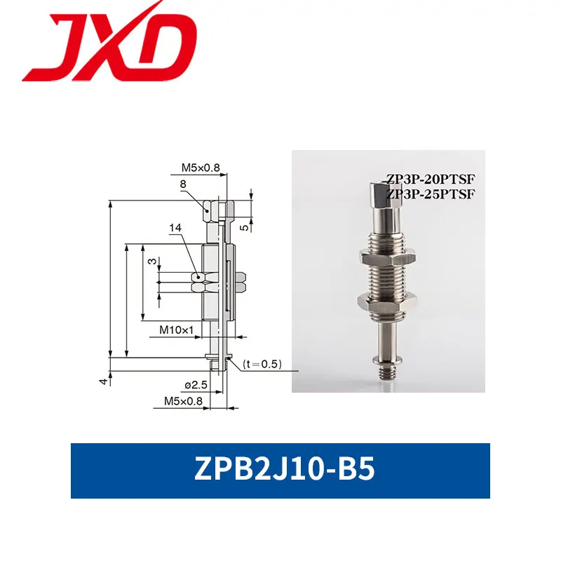 JXD ZP3P Series ZPB2J10-B5 ZPB2K10-B5 ZPB3J10-B01 ZPB3K10-B01 Vacuum Suction Cup Pneumatic Metal Connecting Rod
