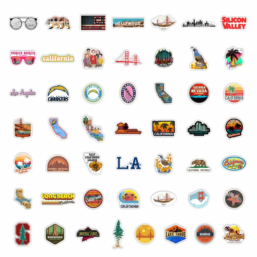 10/30/50pcs California Stickers Laptop Bicycle Guitar Skateboard Sticker Kid DIY Graffiti Waterproof Stickers Toy