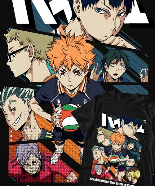 Camiseta unisex Haikyuu Club de Voley Karasuno Cotton anime T-shirt