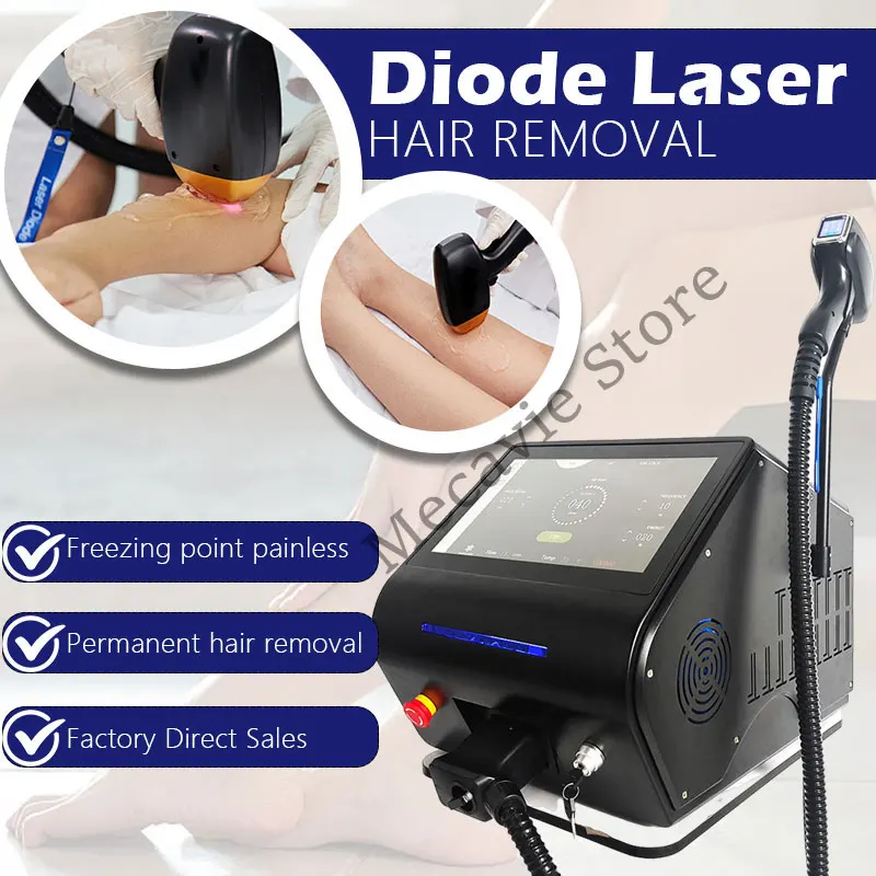 آلة إزالة الشعر بالليزر ذات 3 موجات احترافية عالية الطاقة بقدرة 4000 وات |   808/755/940/1064nm ديود الجليد التيتانيوم التبريد للدائم