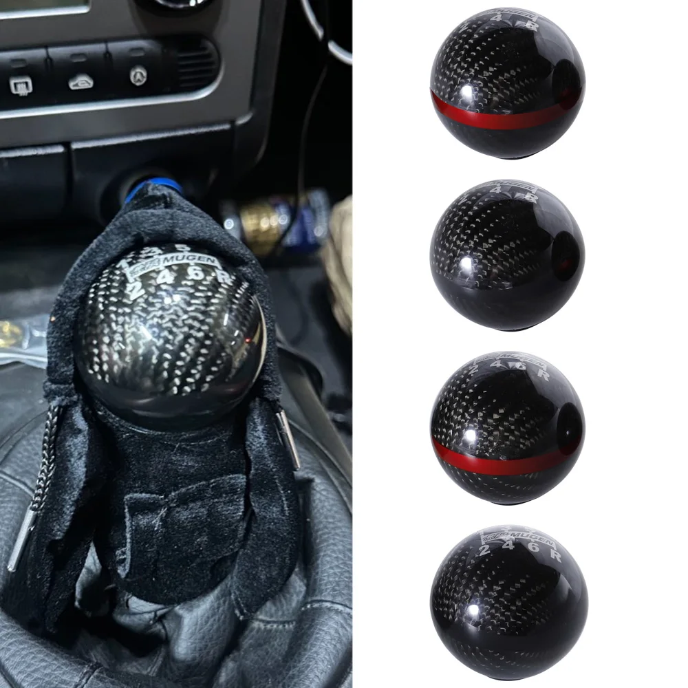 Racing Carbon Fiber Knob Shift Knob Car Gears Knob Ball 5MT/6MT Thread Size M10x1.5/M8x1.25/M10x1.25 for Honda