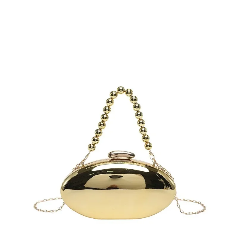 2026Acrylic Mango Shape Dinner Bag Women's Handheld Box Bag Cross-Border Style Chain Strap Hard Shell Pure Color Magnetic Buckle