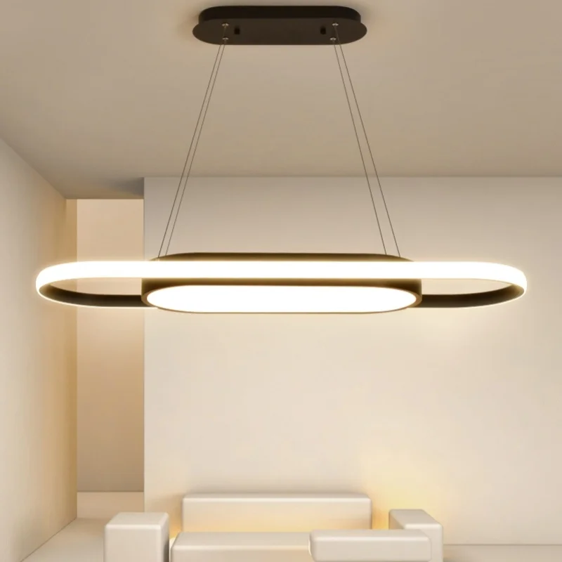 

Led Elliptical Pendant Lights Modern Minimalist Dining Room Living Room Study Room Bar Counter Hanging Lamps Lighting Fixtures