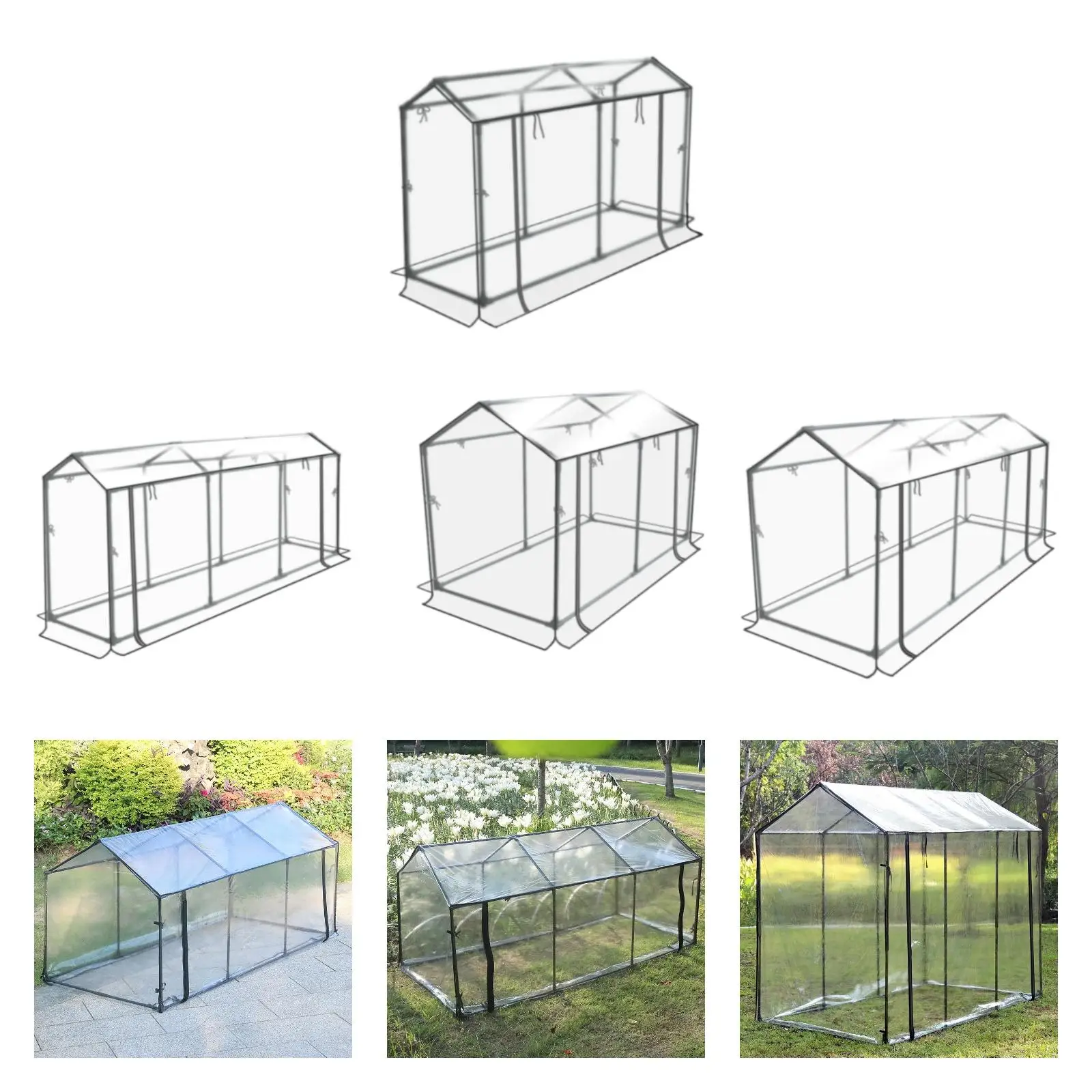 

Mini Greenhouse Easy Assembly Transparent Tent for Winter Gardening Flowers Outside Greenhouse Backyard