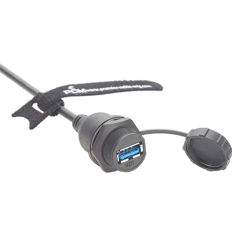 IP67 Industrial USB 3.0 Connection Cable USB A Female To 5Pin B Code Flush Compatible IFM EC2099-Y47A