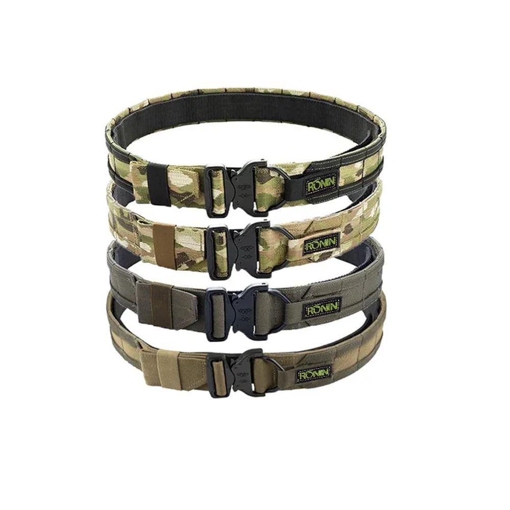 New 38CM 1.5 Inch Width Double Layer Belt Tactical Molle Belt CS Outdoor Hunting Belt