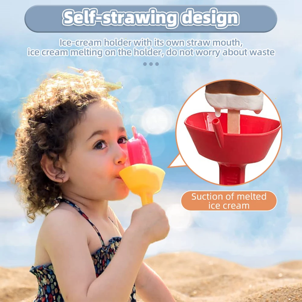 Drip-Proof Popsicle Rack Drip Free Ice Holder Free Frozen Treats Rack Popsicle Holder with Straw For Kids Ice Cream Cool Summer